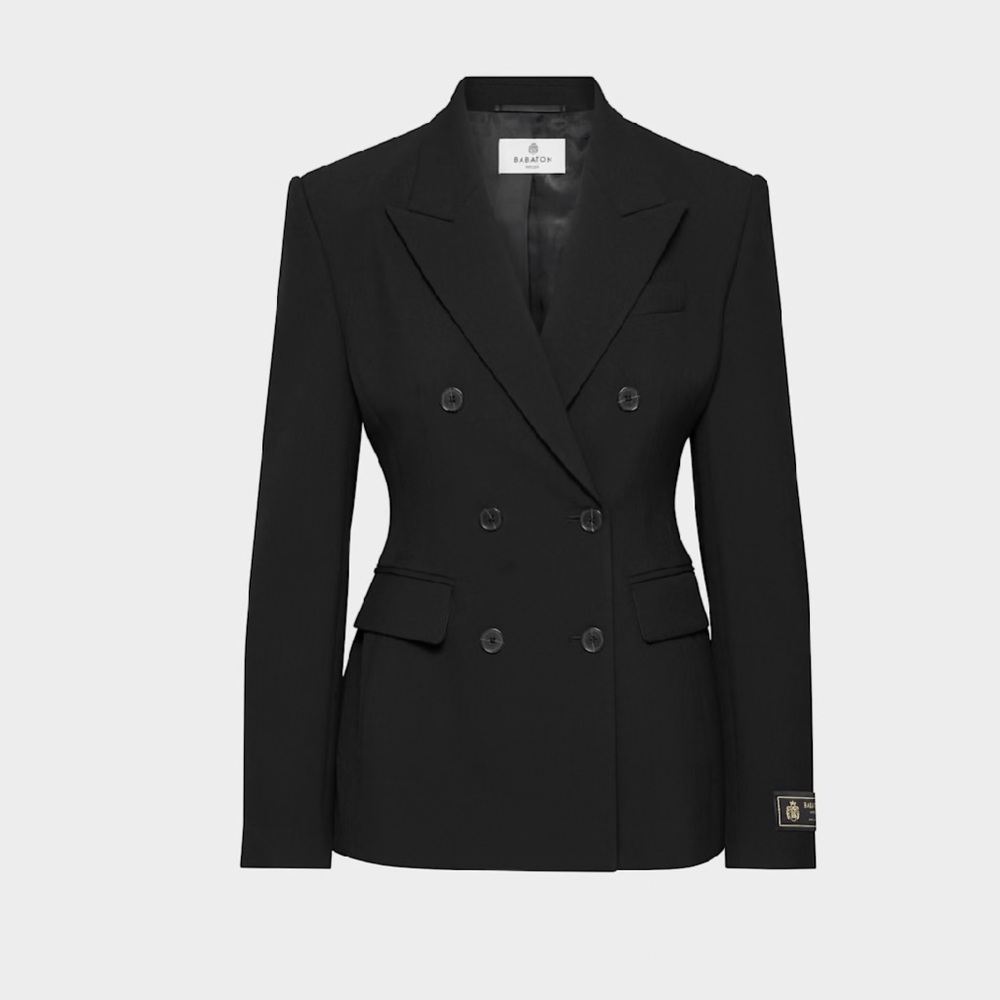 Standout Double-Breasted Blazer -100% Wool